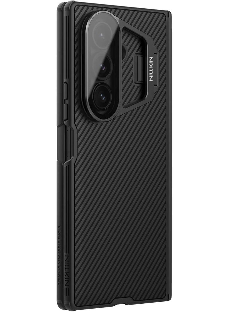 Nillkin CamShield Prop Transparent Lens Guard Edition Case for Samsung Galaxy Z Fold 7 – Clear Dual-Shell Armor with Flip-Style Camera Cover, Hidden Kickstand & Full Drop Protection – Black - Image 4